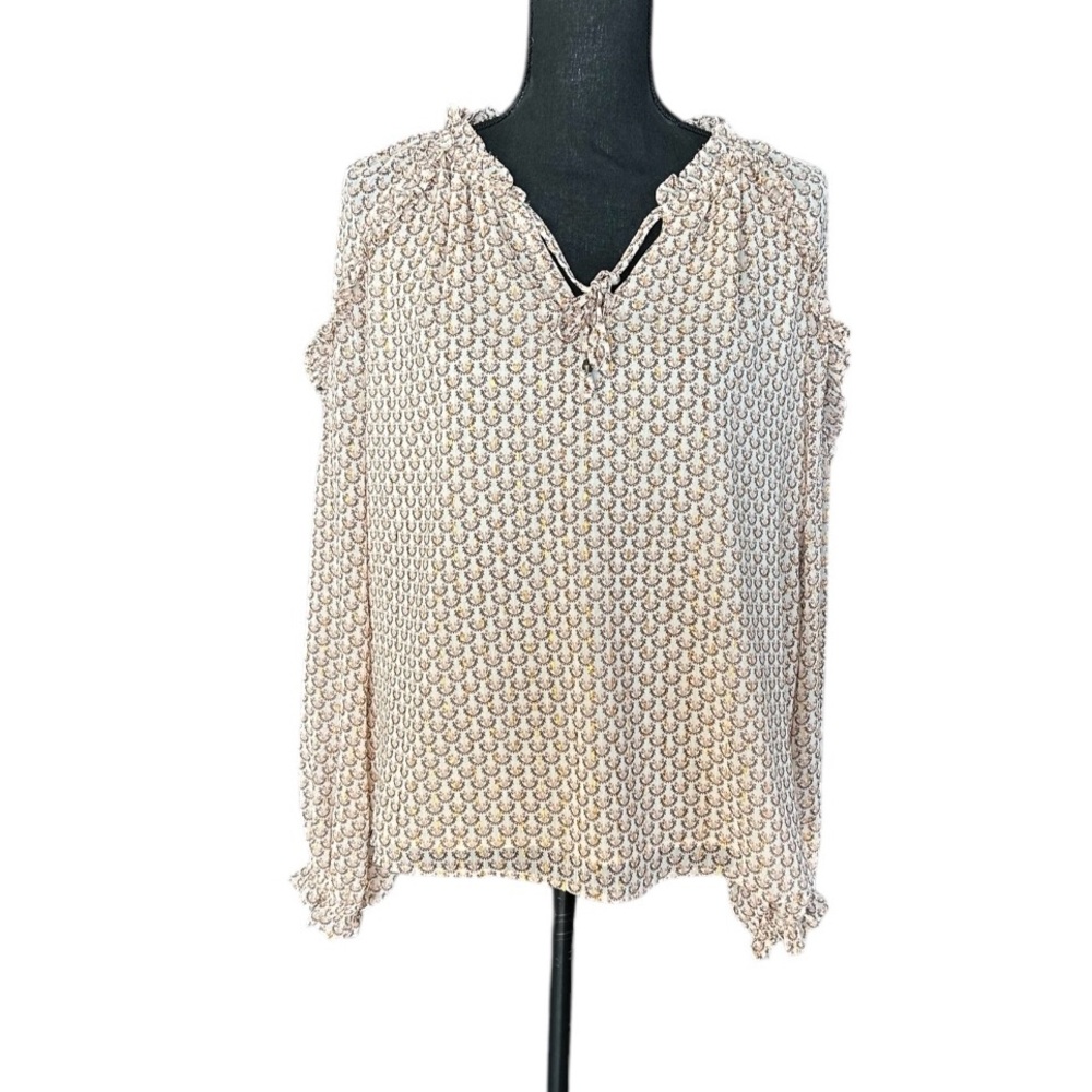 Rachel Zoe Cream Sleeveless Ruffled Blouse